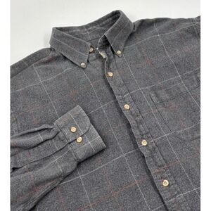 Viyella‎ Men's L Cotton Gray Plaid Long Sleeve Button Down Shirt